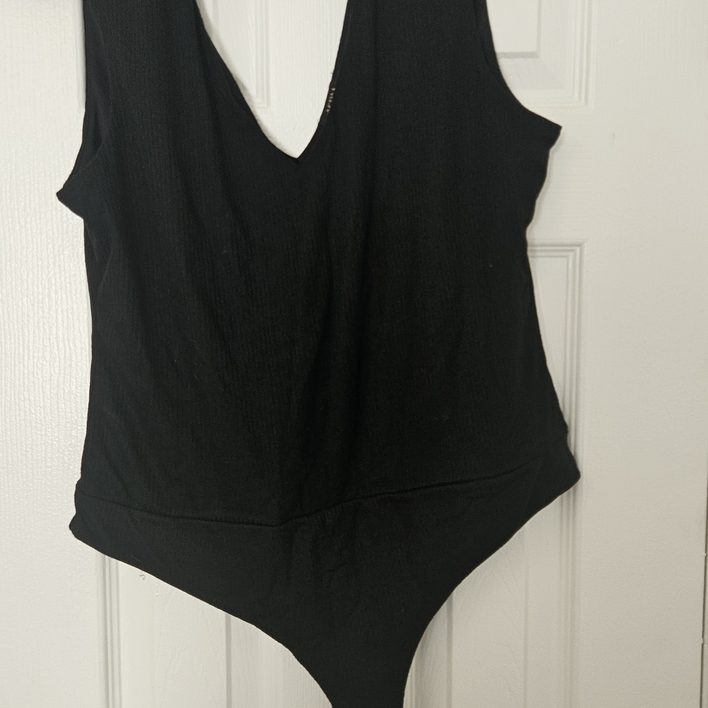 AFRM Black V-Neck Bodysuit